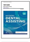 Test Bank for Dental Assisting Online for Modern Dental Assisting 14th Edition by Jeffrey R&period; Smith &vert;ISBN&colon; 9780443113420&vert; Guide A&plus;