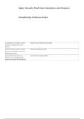 Cyber Security Exam : Comprehensive Questions & Answers