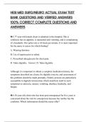 HESI MED SURG&sol;NEURO ACTUAL EXAM TEST BANK QUESTIONS AND VERIFIED ANSWERS 100&percnt; CORRECT COMPLETE QUESTIONS AND ANSWERS
