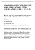 HESI MED SURG&sol;NEURO UPDATED EXAM PAPER LATEST VERSION WITH 100&percnt; VERIFIED ANSWERS ALREADY GRADED A&plus; BRAND NEW