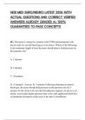 HESI MED SURG&sol;NEURO LATEST 2026 WITH ACTUAL QUESTIONS AND CORRECT VERIFIED ANSWERS ALREADY GRADED A&plus; 100&percnt; GUARANTEED TO PASS CONCEPTS
