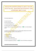 TEXAS WASTEWATER CLASS C EXAM TEST BANK &vert; 2025&sol;2026 QUESTIONS AND ANSWERS 100&percnt; PASS