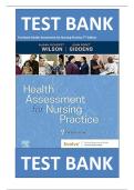 Test Bank for Health Assessment for Nursing Practice 7th Edition by Susan Fickertt Wilson |ISBN: 9780323661195| Guide A+