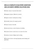 HESI A2 COMPLETE EXAM PAPER QUESTIONS AND ACCURATE VERIFIED SOLUTIONS 2026