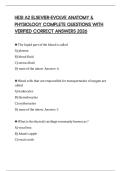HESI A2 ELSEVIER-EVOLVE ANATOMY & PHYSIOLOGY COMPLETE QUESTIONS WITH VERIFIED CORRECT ANSWERS 2026