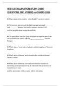 HESI A2 EXAMINATION STUDY GUIDE QUESTIONS AND VERIFIED ANSWERS 2026