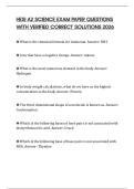 HESI A2 SCIENCE EXAM PAPER QUESTIONS WITH VERIFIED CORRECT SOLUTIONS 2026