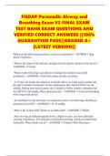 FISDAP Paramedic Airway and Breathing Exam V2 FINAL EXAM TEST BANK EXAM QUESTIONS AND VERIFIED CORRECT ANSWERS &vert;&vert;100&percnt; GUARANTEED PASS&vert;&vert;GRADED A&plus; &vert;LATEST VERSION&vert;&vert;