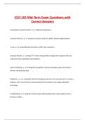 CSCI 103 Mid-Term Exam Questions with  Correct Answers 