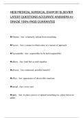 HESI MEDICAL SURGICAL EXAM BY ELSEVIER LATEST QUESTIONS ACCURATE ANSWERS A&plus; GRADE 100&percnt; PASS GUARANTEE
