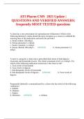ATI Pharm CMS  2025 Update |QUESTIONS AND VERIFIED ANSWERS|frequently MOST TESTED questions