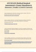 ATI NCLEX Medical Surgical  Assessment 1 Exam&vert; Questions &  Answers &vert; Grade A &lpar;100&percnt; Correct&rpar;