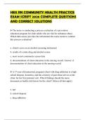 HESI RN COMMUNITY HEALTH PRACTICE EXAM SCRIPT 2026 COMPLETE QUESTIONS AND CORRECT SOLUTIONS