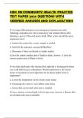 HESI RN COMMUNITY HEALTH PRACTICE TEST PAPER 2026 QUESTIONS WITH VERIFIED ANSWERS AND EXPLANATIONS