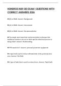 HONDROS NUR 150 EXAM 1 QUESTIONS WITH CORRECT ANSWERS 2026
