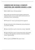 HONDROS NUR 150 EXAM 1 COMPLETE QUESTIONS AND ANSWERS GRADED A&plus; 2026