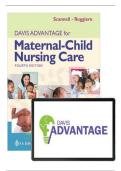 TEST BANK COMPLETE&lowbar; DAVIS ADVANTAGE FOR MATERNAL-CHILD NURSING CARE 4TH EDITION&comma; &lpar;2025&rpar; BY MEREDITH J SCANNELL & KRISTINE RUGGIERO ALL CHAPTERS 1-31&vert; 7 UNITS&vert; LATEST EDITION WITH DETAILED ANSWERS&vert; GRADE A&plus;