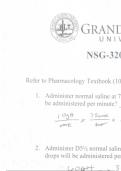 Grand Canyon University NSG 320 IVF MED MATH Exam&lowbar; Answered Latest 2025&sol;26&period;