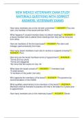 NEW MEXICO VETERINARY EXAM STUDY MATERIALS QUESTIONS WITH CORRECT ANSWERS&period; VETERINARY EXAMS