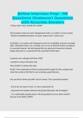 Airline Interview Prep - HR Questions &lpar;Endeavor&rpar; Questions with Accurate Answers