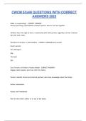 CWCM Exam Questions and Verified Answers 2025 &vert; Florida Child Welfare Case Manager Certification