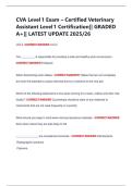 CVA Level 1 Exam &ndash; Certified Veterinary Assistant Level 1 Certification&vert;&vert; GRADED A&plus;&vert;&vert; LATEST UPDATE 2025&sol;26