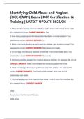 Identifying Child Abuse and Neglect &lpar;DCF&comma; CAAN&rpar; Exam &vert; DCF Certification & Training&vert;&vert; LATEST UPDATE 2025&sol;26