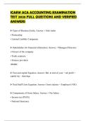 ICAEW ACA ACCOUNTING EXAMINATION TEST 2026 FULL QUESTIONS AND VERIFIED ANSWERS