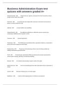  Business Administration Exam test quizzes with answers graded A+