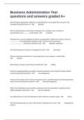  Business Administration Test questions and answers graded A+