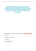NURS307 Pediatric Proctored Exam  Review Latest 2025&sol;2026 Questions and  Correct Answers Graded A&plus;&vert;Assured  Success 