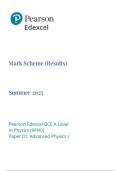 Pearson Edexcel a level Physics |final mark scheme| 2025| 9PH0/01