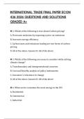 INTERNATIONAL TRADE FINAL PAPER ECON 436 2026 QUESTIONS AND SOLUTIONS GRADED A&plus;