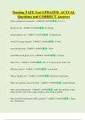 Nursing TAFE Test UPDATED  ACTUAL    Questions and CORRECT Answers 