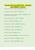 Nursing TAFE Test UPDATED     Questions  and CORRECT Answers 