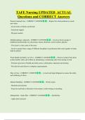 TAFE Nursing UPDATED  ACTUAL    Questions and CORRECT Answers 