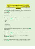 TAFE Microscopy Exam  UPDATED   ACTUAL   Questions and CORRECT  Answers 