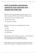 INTUIT BOOKKEEPING PROFESSIONAL CERTIFICATE EXAM QUESTIONS WITH DETAILED SOLUTIONS 2026