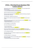 CP212 - VBA Final Exam Questions With Correct Answers