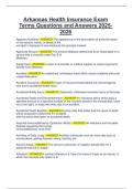 Arkansas Health Insurance Exam Terms Questions and Answers 2025-2026