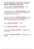 World Geography Final Exam 2 &lpar;Study guide&rpar;- Population Questions&period;docx