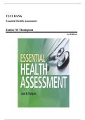 Test Bank for Essential Health Assessment 1st Edition by Janice M&period; Thompson &vert; Complete Nursing Exam Guide