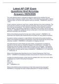 Latest AP CSP Exam  Questions And Accurate  Answers 2025&sol;2026
