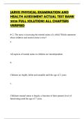 JARVIS PHYSICAL EXAMINATION AND HEALTH ASSESSMENT ACTUAL TEST BANK 2026 FULL SOLUTIONS ALL CHAPTERS VERIFIED