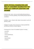 JARVIS PHYSICAL EXAMINATION AND HEALTH ASSESSMENT EXAMINATION TEST BANK 2026 COMPLETE QUESTIONS AND ANSWERS