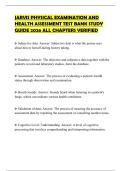 JARVIS PHYSICAL EXAMINATION AND HEALTH ASSESSMENT TEST BANK STUDY GUIDE 2026 ALL CHAPTERS VERIFIED