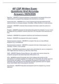 AP CSP Written Exam  Questions And Accurate  Answers 2025&sol;2026
