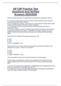 AP CSP Practice Test  Questions And Verified  Answers 2025&sol;2026