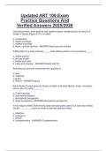Updated ART 100 Exam  Practice Questions And  Verified Answers 2025&sol;2026