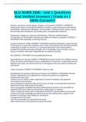 SLU NURS 2500 - Unit 1 Questions And Verified Answers &vert; Grade A&plus; &vert; 100&percnt; Correct&excl;&excl;&excl;
